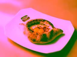 Mini Adjarian khachapuri with quail eggs