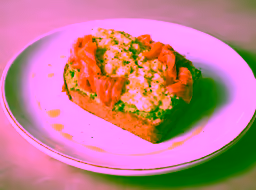 scrambled egg toast with smoked salmon