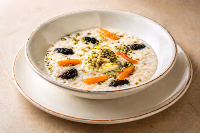 oatmeal with burrata