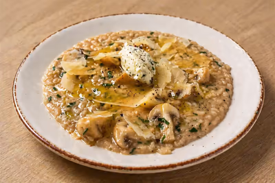 Risotto with porcini cream