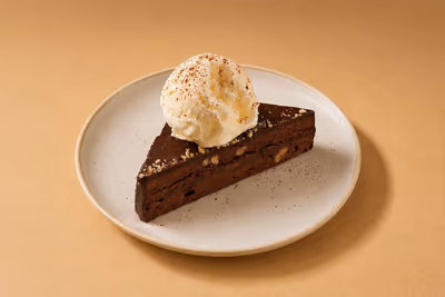 Brownie with ice cream