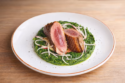 Duck breast with spinach