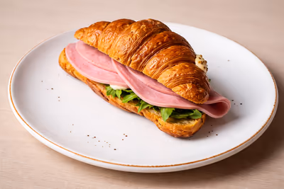 croissant with turkey dip