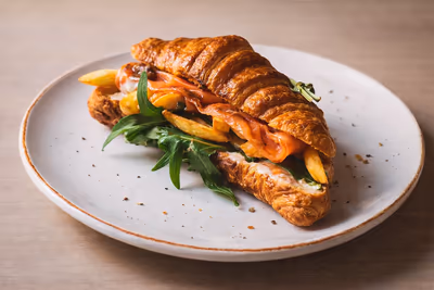 croissant with smoked salmon