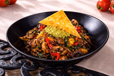 Crispy Mushrooms with Pesto and Parmesan