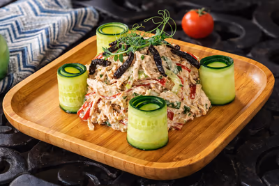 Chicken salad with prunes